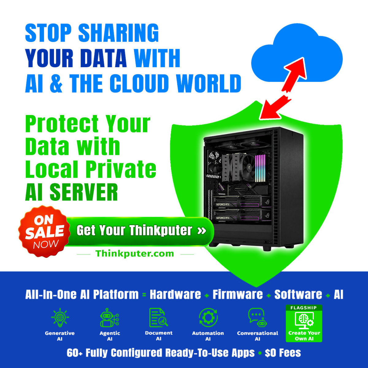 Server No Share Cloud Data Protect Thinkputer Private Local AI